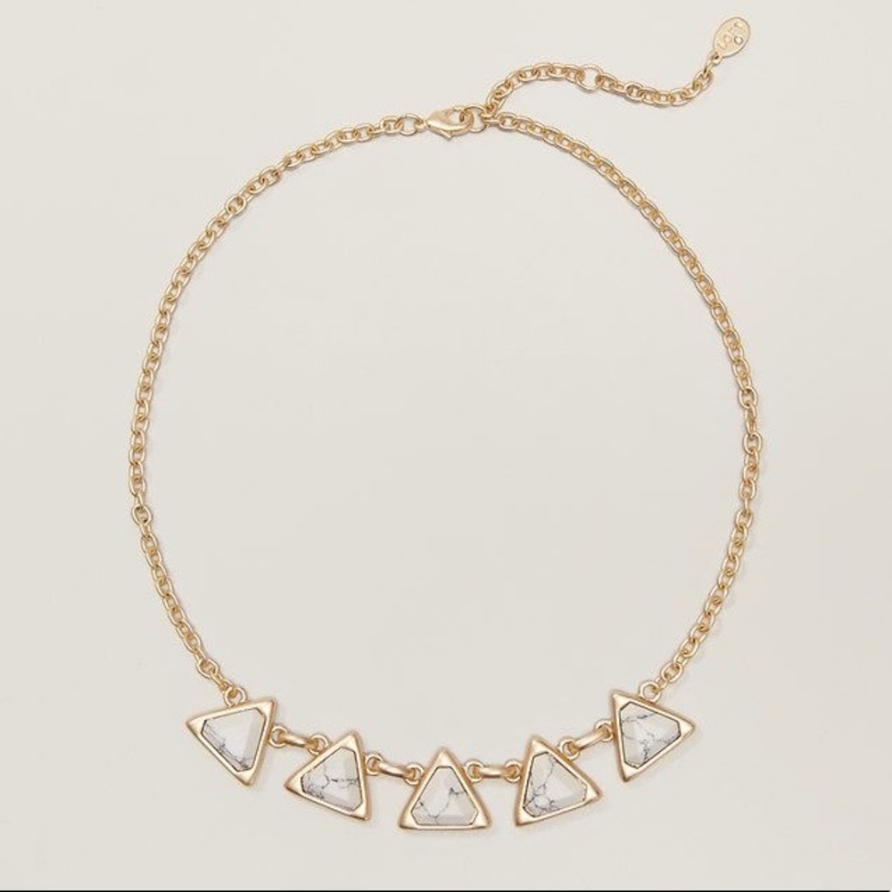 NWT Loft Gold Marble Triangle Stone Necklace